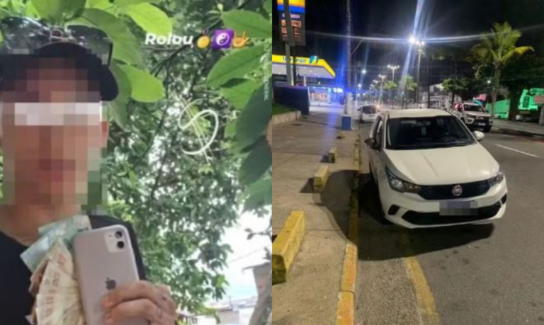 “Assaltante da live” é pego com carro roubado, confessa o crime e é liberado