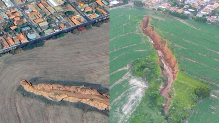 Cratera ameaça ‘engolir’ pequena cidade no interior de SP; entenda