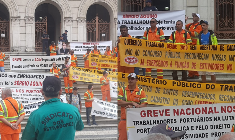 Trabalhadores portuários protestam em Santos; Entenda