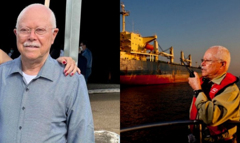 Prático de 84 anos cai no mar após se desequilibrar ao tentar embarcar em navio; Após minutos de tensão, ele voltou ao trabalho