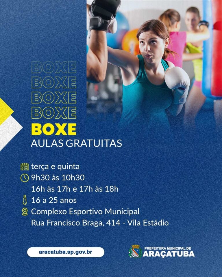 Prefeitura de Araçatuba oferece aulas gratuitas de Boxe para jovens