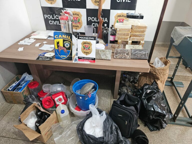Em laboratório de refino de cocaína, Polícia Civil encontra mais de 16 kg de entorpecentes e ex-casal é detido