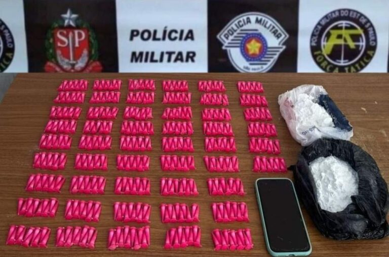 Casal é preso em flagrante com quase 1 quilo de cocaína em Araçatuba