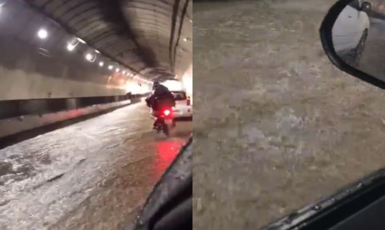 Túnel da Vila Zilda sofre alagamento nesta terça-feira e motoristas reclamam de mau cheiro; VÍDEO