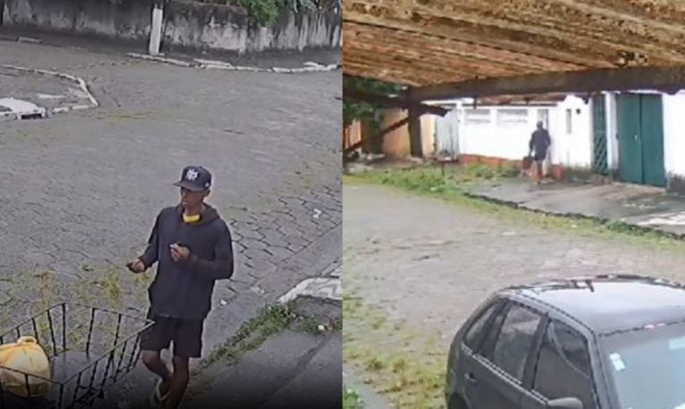 “Toca a campainha para entrar”: Ladrão invade casa, rouba pertences, e foge pela porta da frente em São Vicente