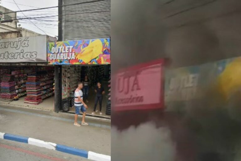 Lojas são consumidas por fogo em cidade do litoral; VÍDEO