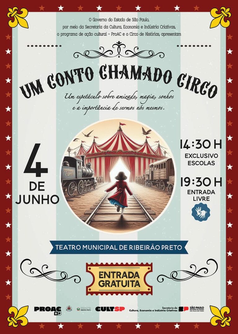 Circo de Histórias leva o espetáculo Um Conto Chamado Circo a estudantes e cidadãos de Ribeirão Preto, Serrana e Batatais