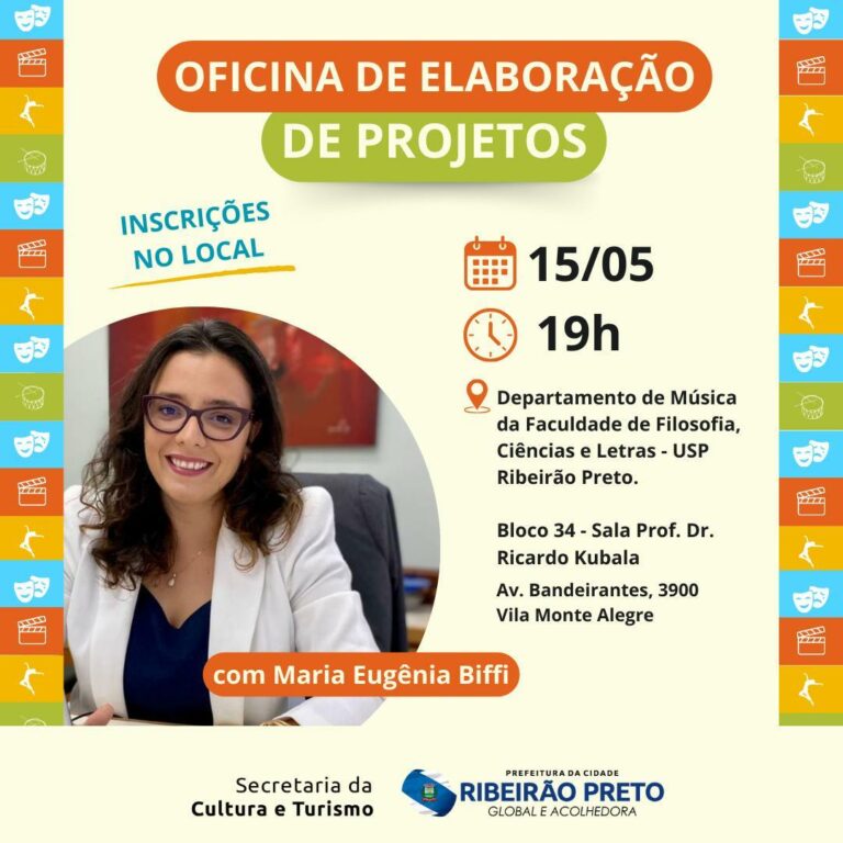Secretaria de Cultura e Turismo promove oficina gratuita para realização de projetos