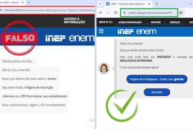 Golpistas usam página falsa do Enem para furtar dinheiro da inscrição