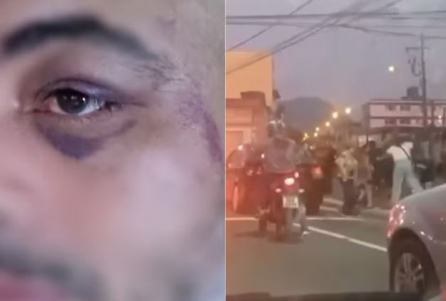 Motorista desce do carro para agredir pedestre que estava com o filho de 6 anos; VÍDEO