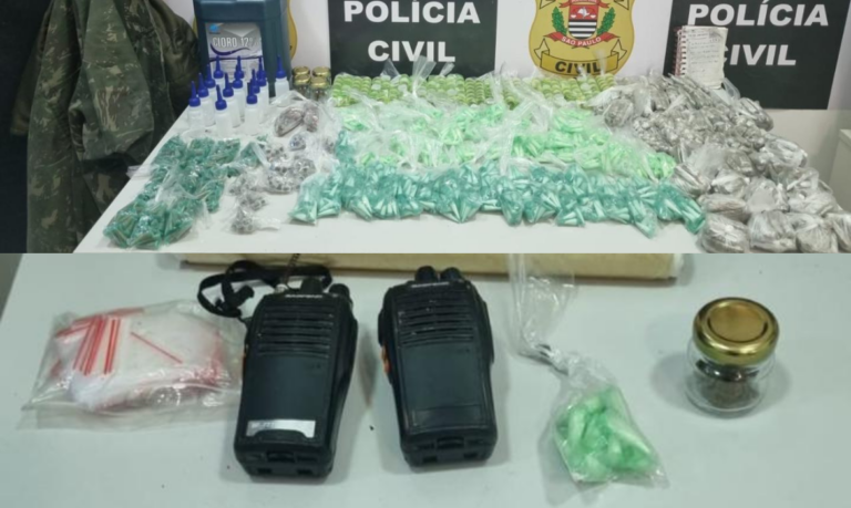 Droga até no telhado!: Residência lotada de entorpecentes é descoberta em Praia Grande