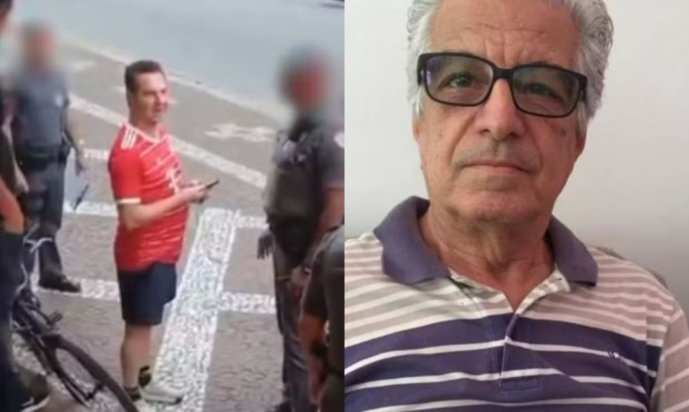 Vídeo mostra momento da prisão de homem que matou idoso dando uma ‘voadora’ no peito em Santos