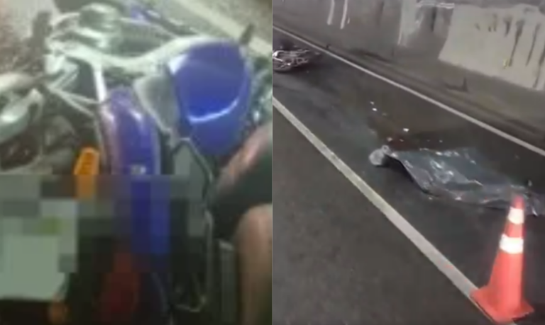 Motociclista cai de moto e é atropelado por caminhão em Cubatão