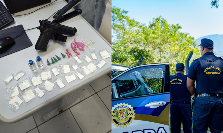 Homem é preso em flagrante com drogas e simulacro de arma de fogo em Bertioga