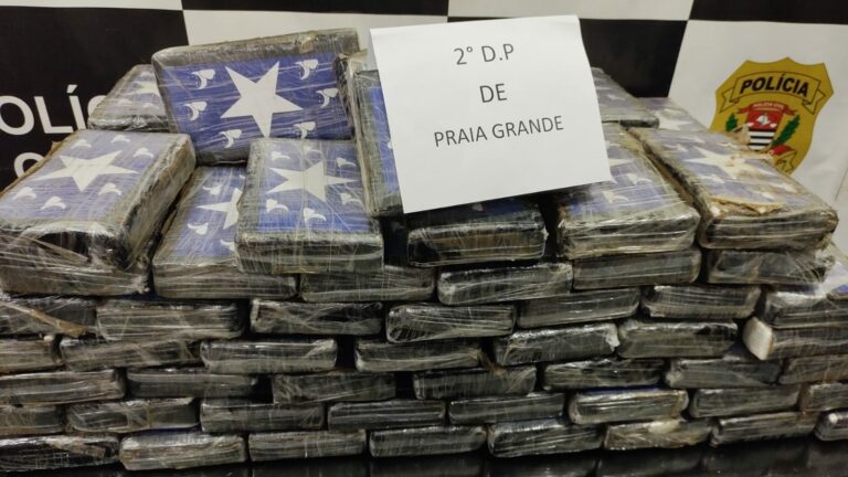 Cem quilos de cocaína são apreendidos em apartamento de Praia Grande