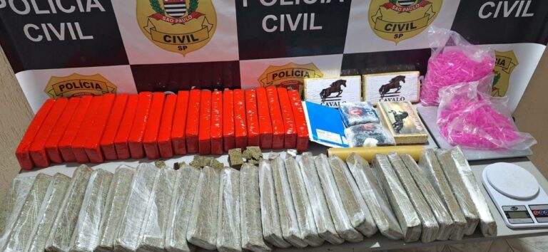 Homem é preso por guardar quase 35 kgs de drogas em sua casa no interior de SP