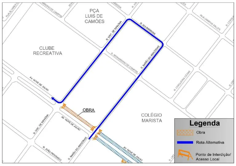 RP Mobi alerta para novo trecho interditado na Nove de Julho; fechamento será por 60 dias