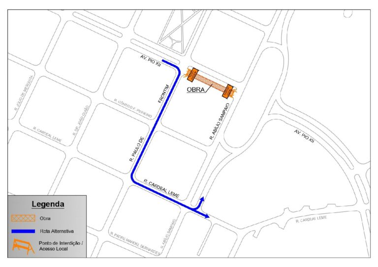 Avenida Pio XII terá trecho interditado na quarta-feira; confira a rota alternativa