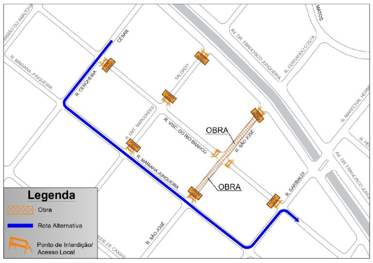 Centro minado | Mais um trecho da rua São José terá interdição total a partir desta quinta-feira