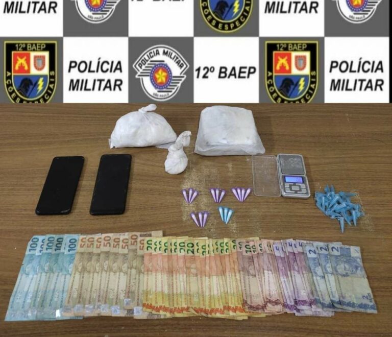 Casal é preso em Araçatuba por tráfico de drogas com quase um quilo de cocaína no Umuarama