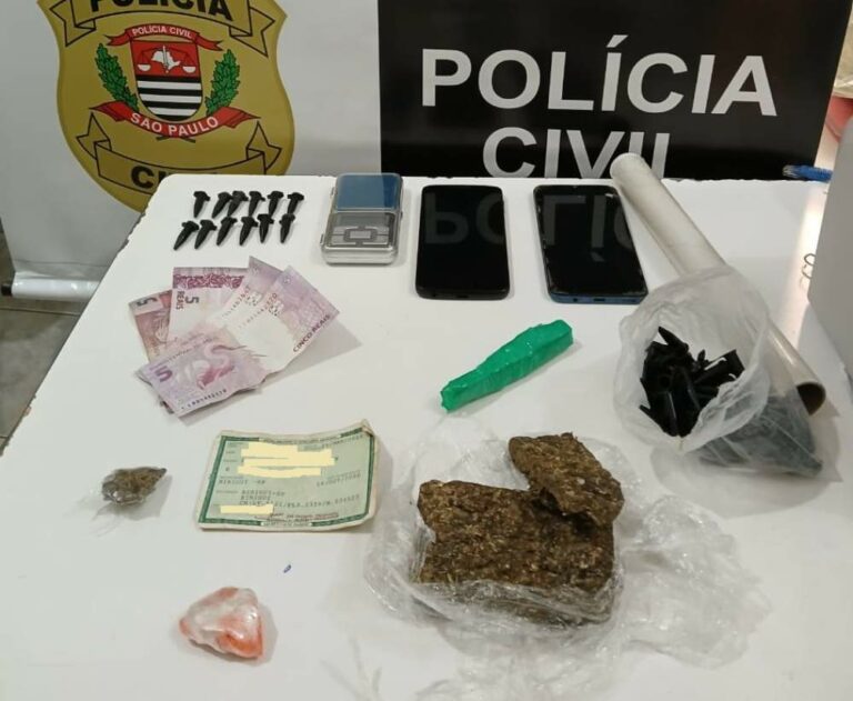 Jovem de 23 anos é preso com cocaína e maconha em Birigui