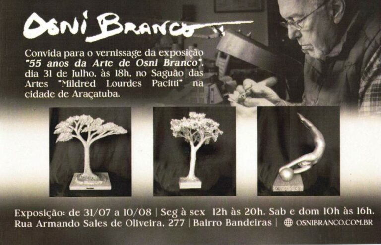 Araçatuba recebe exposição comemorativa dos 55 anos de carreira do escultor Osni Branco