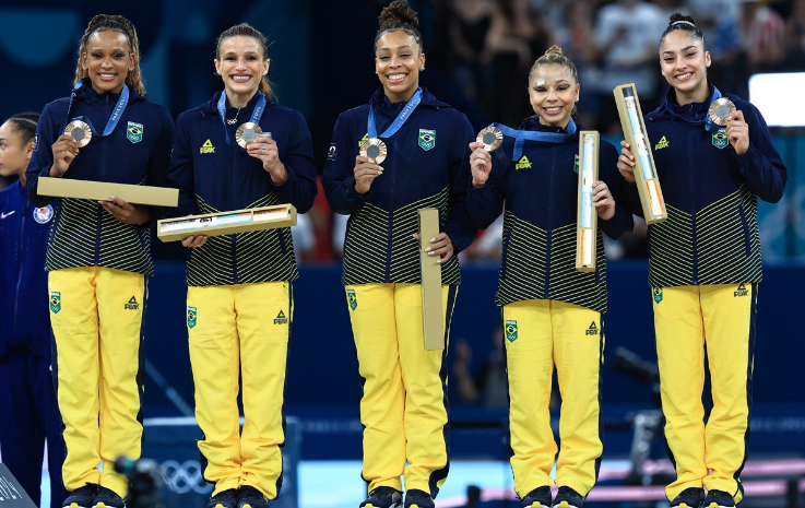Antes de bronze em Paris, melhor colocação do Brasil na ginástica feminina por equipes era 8º lugar
