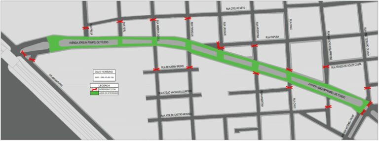 Interdição da avenida Joaquim Pompeu de Toledo para prova de ciclismo dos 66º Jogos Regionais