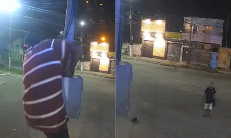 Dupla é presa por roubar semáforo de avenida de São Vicente; VÍDEO