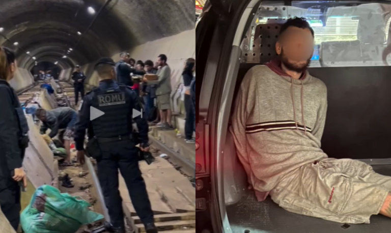 Secretaria de Segurança Pública de Santos realiza ação em túnel do VLT e prende foragido da Justiça; Veja o vídeo