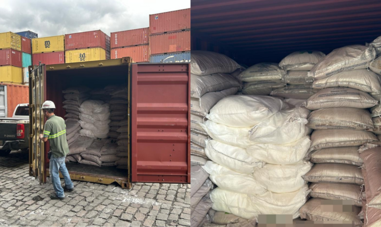 “Prejuízo de R$ 240 milhões ao tráfico”: Meia tonelada de cocaína é encontrada em contêiner de açúcar no litoral de SP