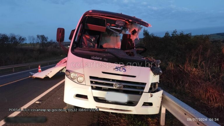 Acidente com ônibus e micro-ônibus deixa cinco mortos na região