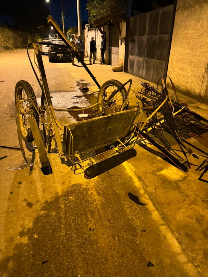 Imagens de câmera de segurança gravaram o acidente em Jundiaí: cavalo vai ser sacrificado.