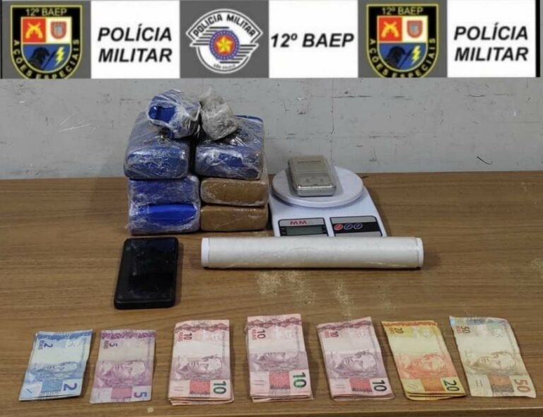 Homem é preso com mais de 3 kg de maconha em Araçatuba após tentativa de fuga