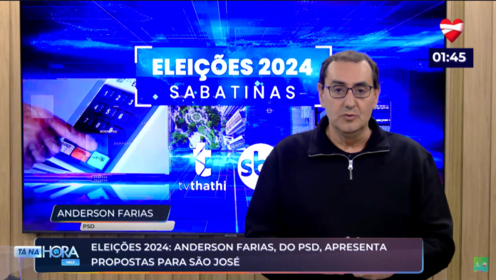 Sabatina: Anderson Farias (PSD) expõe propostas para SJC