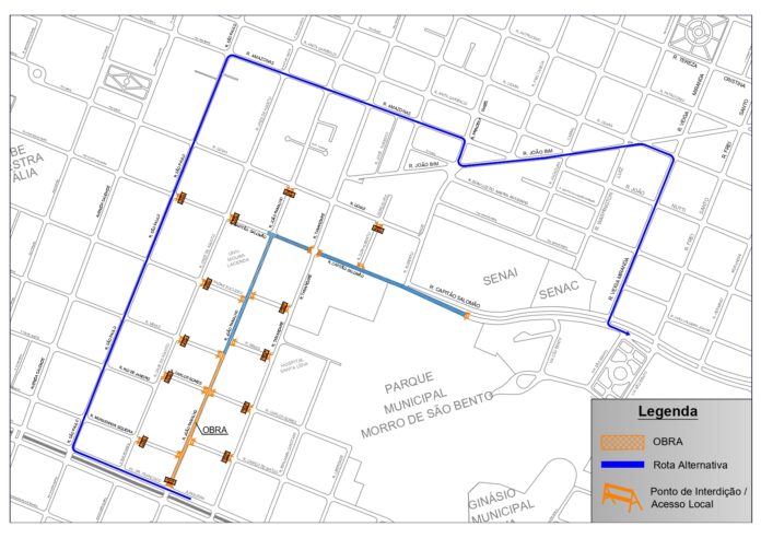 Mapa Desvio João Ramalho entre Minas e Junqueira