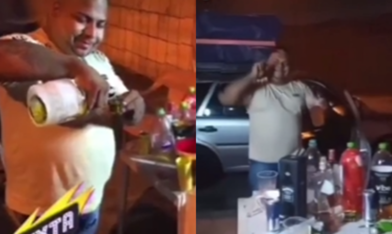 Vídeo mostra homem bebendo horas antes de atropelar PM em rodovia de São Vicente