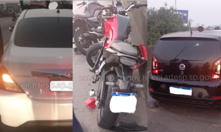Acidente envolvendo quatro veículos deixa motociclista em estado grave na Imigrantes