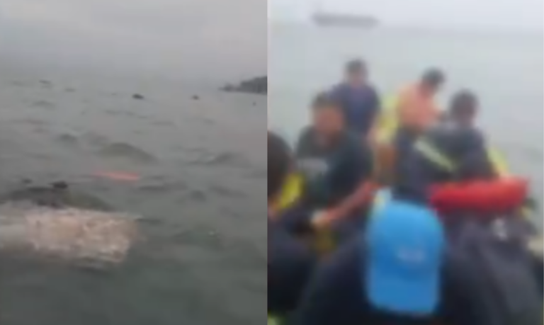 Bote naufraga e cinco pessoas são salvas em alto mar em Santos; Veja o vídeo