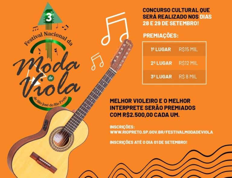 3º Festival da Moda de Viola abre inscrições em São José do Rio Preto