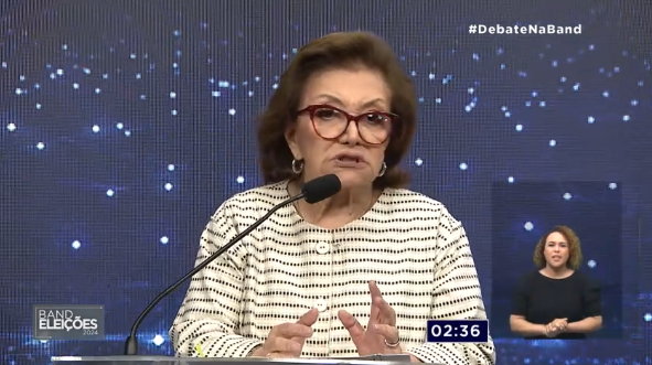 Veja resposta de Telma de Souza sobre o tema ‘habitação’ no 1º debate dos candidatos à prefeitura de Santos