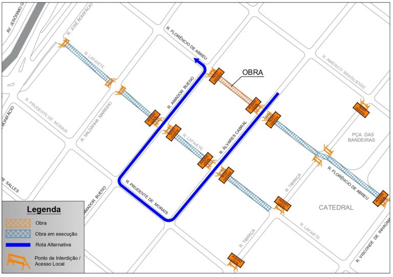 Prefeitura anuncia interdição na rua Florêncio de Abreu; confira a rota alternativa 