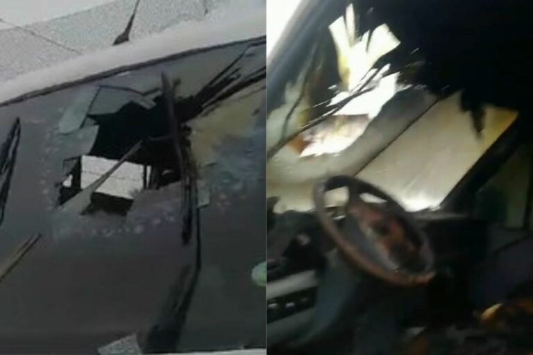 Van de campanha de candidato a prefeito de Guarujá é atacada; VÍDEO