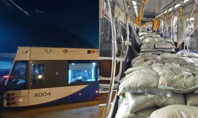 ‘Está acabando!’: VLT inicia teste com circulação do trem no novo trecho, em Santos