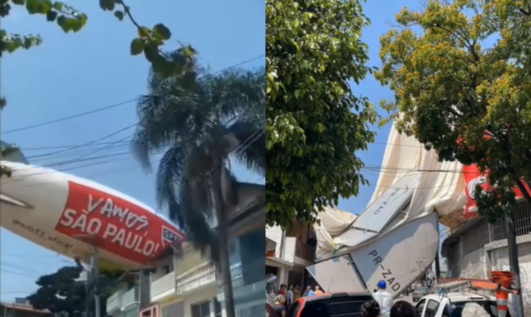 Dirigível do São Paulo cai em Osasco (SP); Veja o vídeo