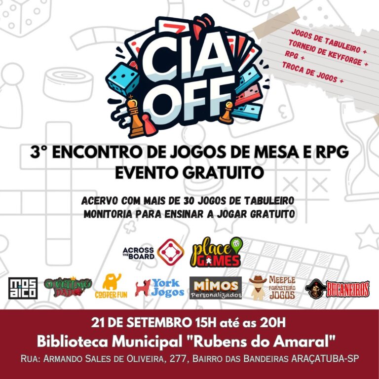 Encontro de Jogos de Mesa e RPG reúne entusiastas em Araçatuba