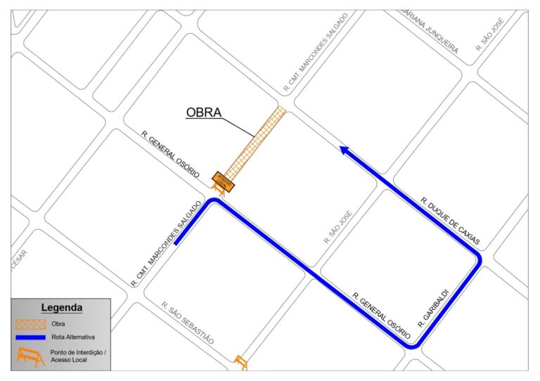 Por 40 dias, rua Comandante Marcondes Salgado deve ficar interditada para obras de drenagem e esgoto; confira a rota alternativa