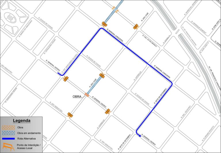 Prefeitura anuncia interdição total em cruzamento da rua São José; confira as rotas alternativas