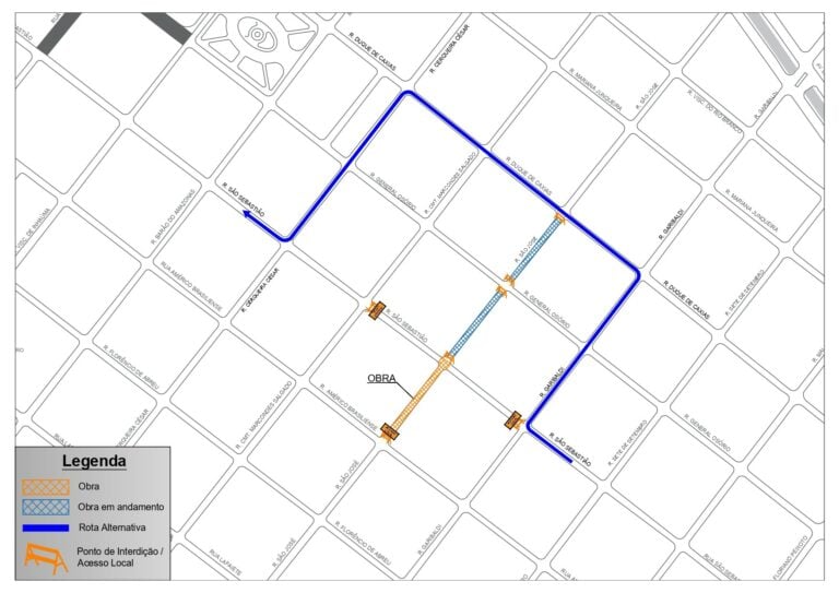 Centro minado | Prefeitura anuncia interdição total da rua São José, entre as ruas São Sebastião e Américo Brasiliense