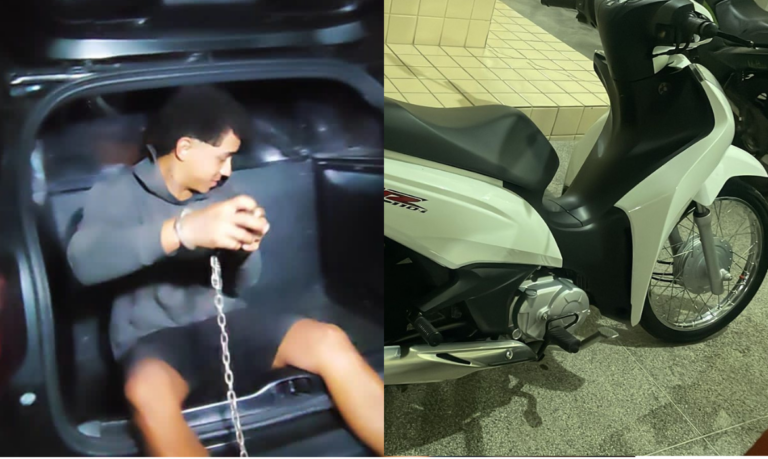 “PREFERE AS GRADES”: Ladrão é preso por roubo de moto após 3 meses solto em São Vicente